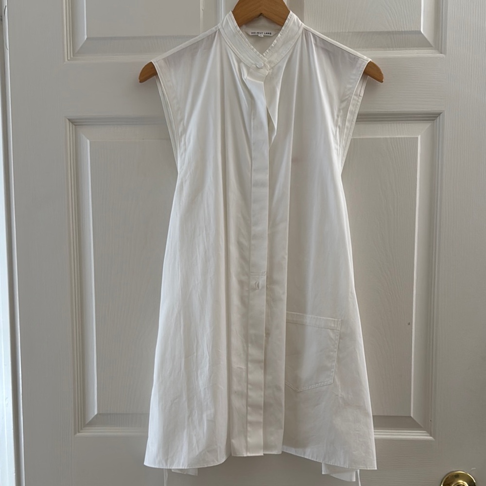 Helmut Lang Poplin Cotton Sleeveless Blouse